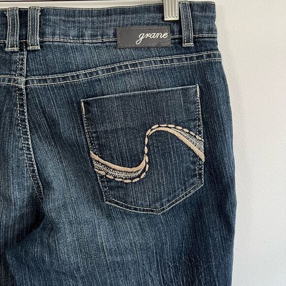 Grane Jeggings Blue Rubbed Denim Low Rise Straight Leg Jeans Womens Size 9 - Picture 4 of 8